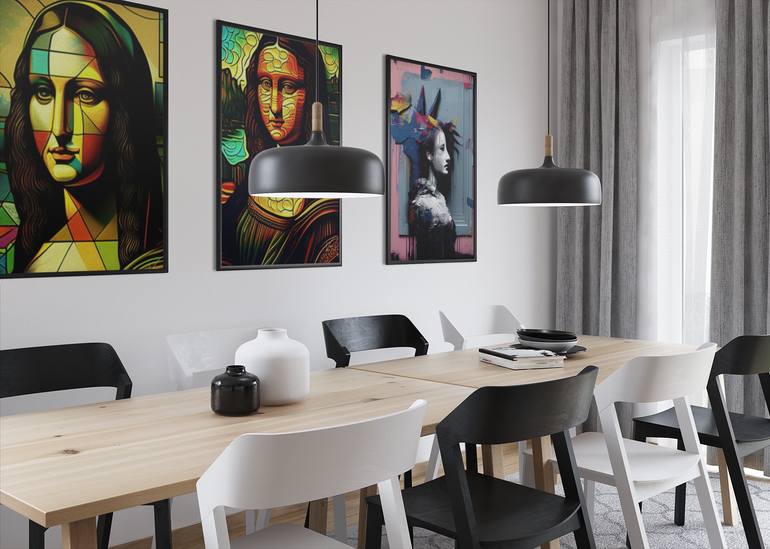 Original Art Deco Abstract Painting by Von Zion