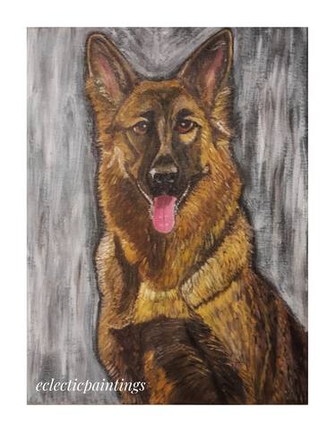 Print of Dogs Paintings by Lachman Matlani