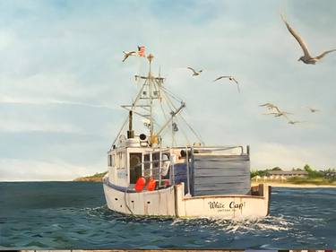 Original Boat Paintings by Lynn Ricci