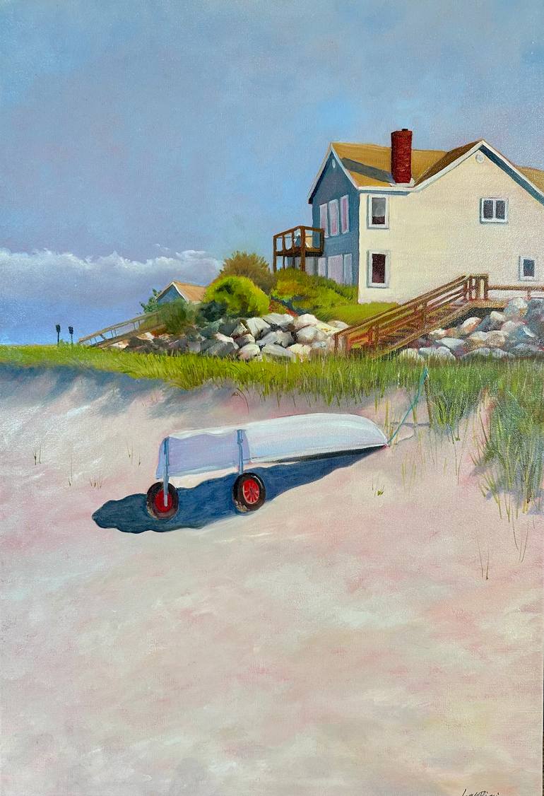 Original Landscape Painting by Lynn Ricci | Contemporary Art on Canvas | Walk Along the Beach