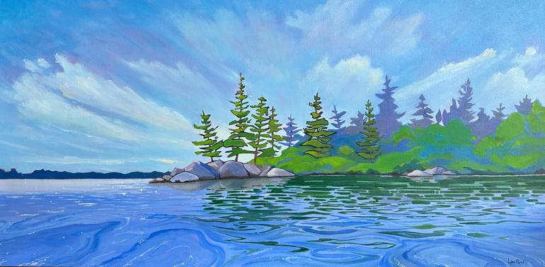 Original Landscape Painting by Lynn Ricci | Contemporary Art on Canvas | Blue Sky Thinking