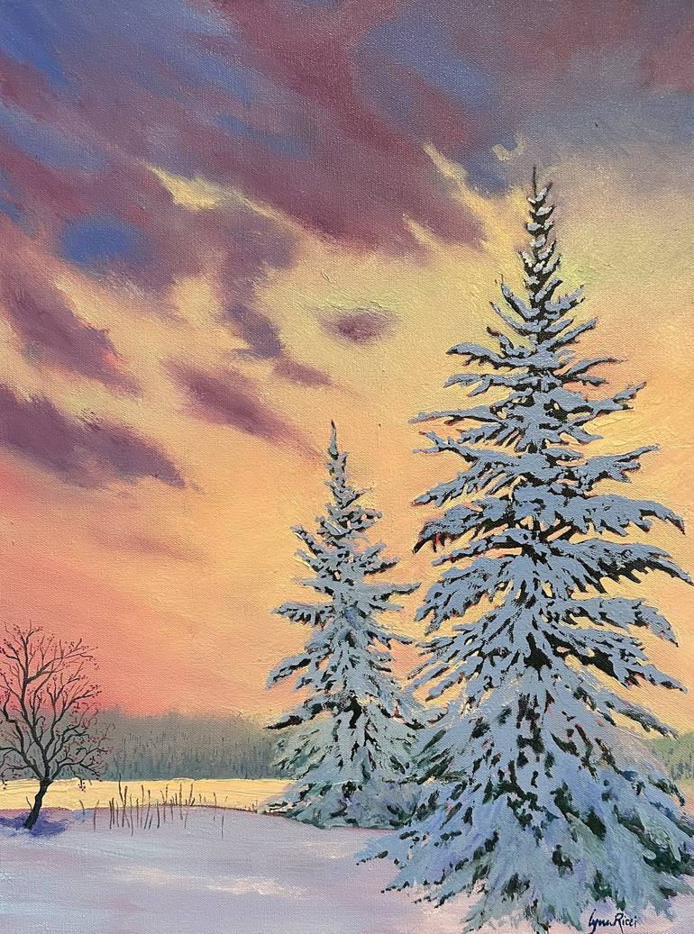 Original Landscape Painting by Lynn Ricci | Contemporary Art on Canvas | Whisper of Winter