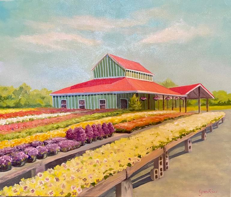 Original Landscape Painting by Lynn Ricci | Realism Art on Canvas | Whites Farmstand