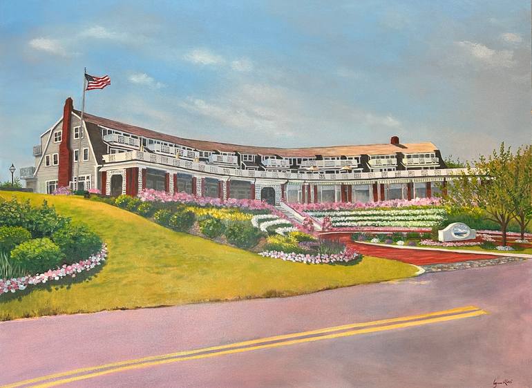 Original Architecture Painting by Lynn Ricci | Realism Art on Canvas | Chatham Bars Inn