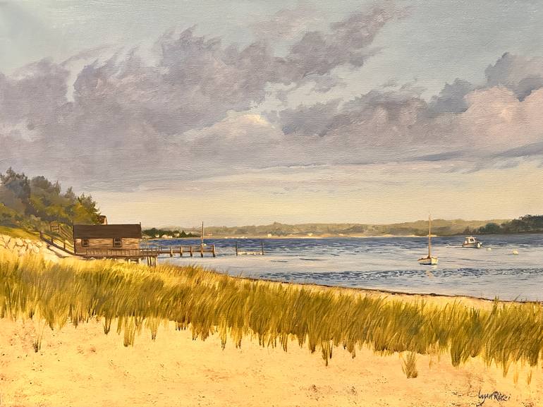 Original Beach Painting by Lynn Ricci | Realism Art on Canvas | Tranquil Scatteree Morning - Cape Cod
