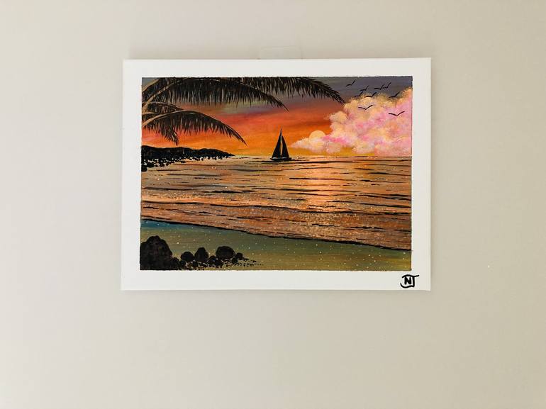 Original Impressionism Seascape Painting by Nuwanthi Jayaweera