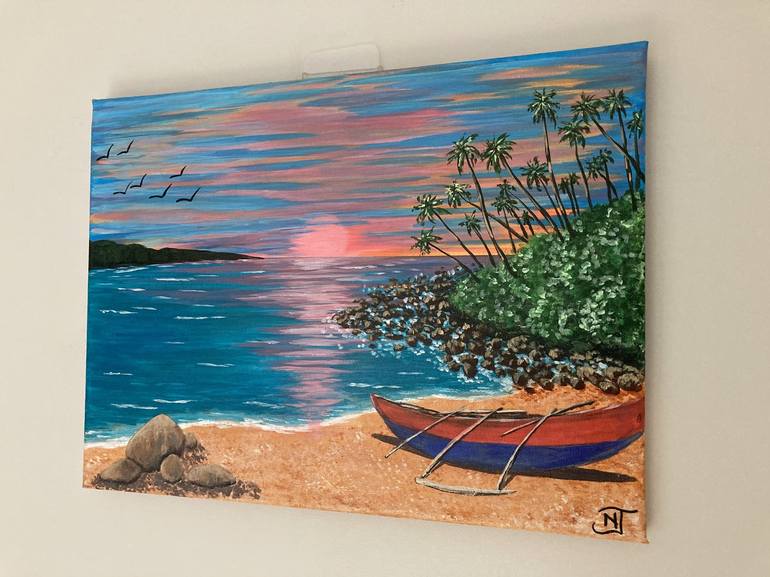 Original Contemporary Beach Painting by Nuwanthi Jayaweera