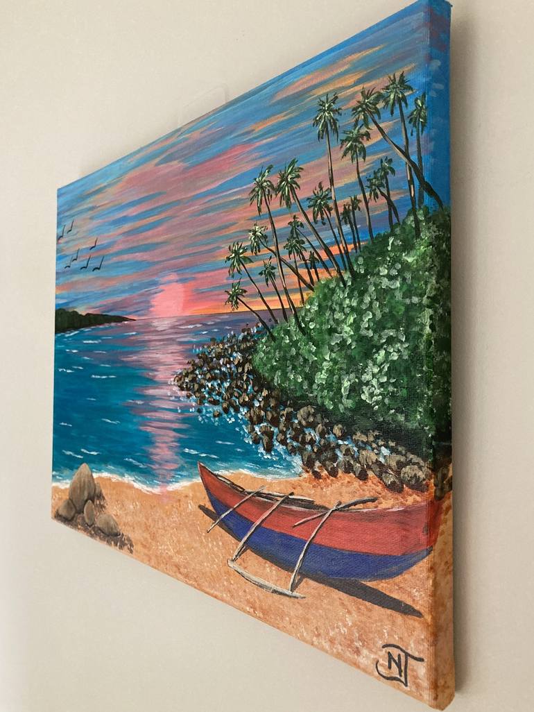 Original Contemporary Beach Painting by Nuwanthi Jayaweera