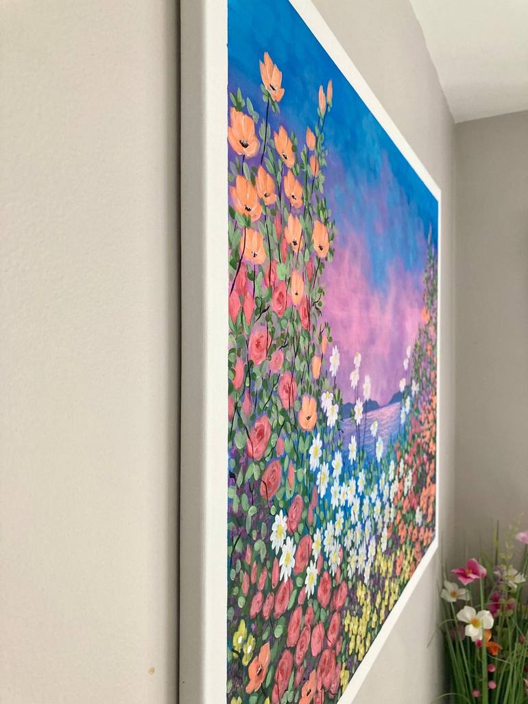 Original Impressionism Floral Painting by Nuwanthi Jayaweera