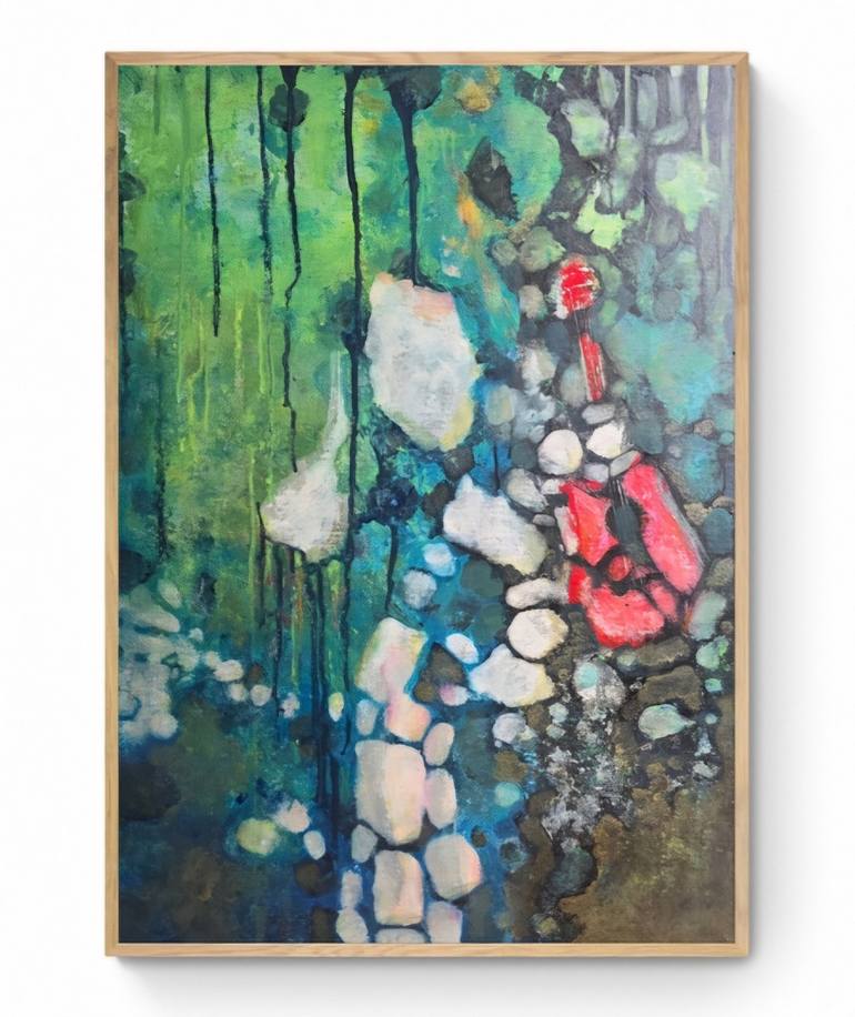 Original Abstract Expressionism Abstract Painting by Bernadetta Dziubinski