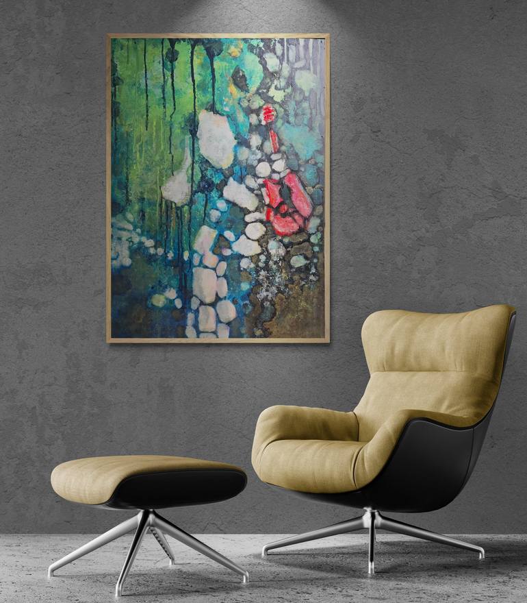 Original Abstract Expressionism Abstract Painting by Bernadetta Dziubinski