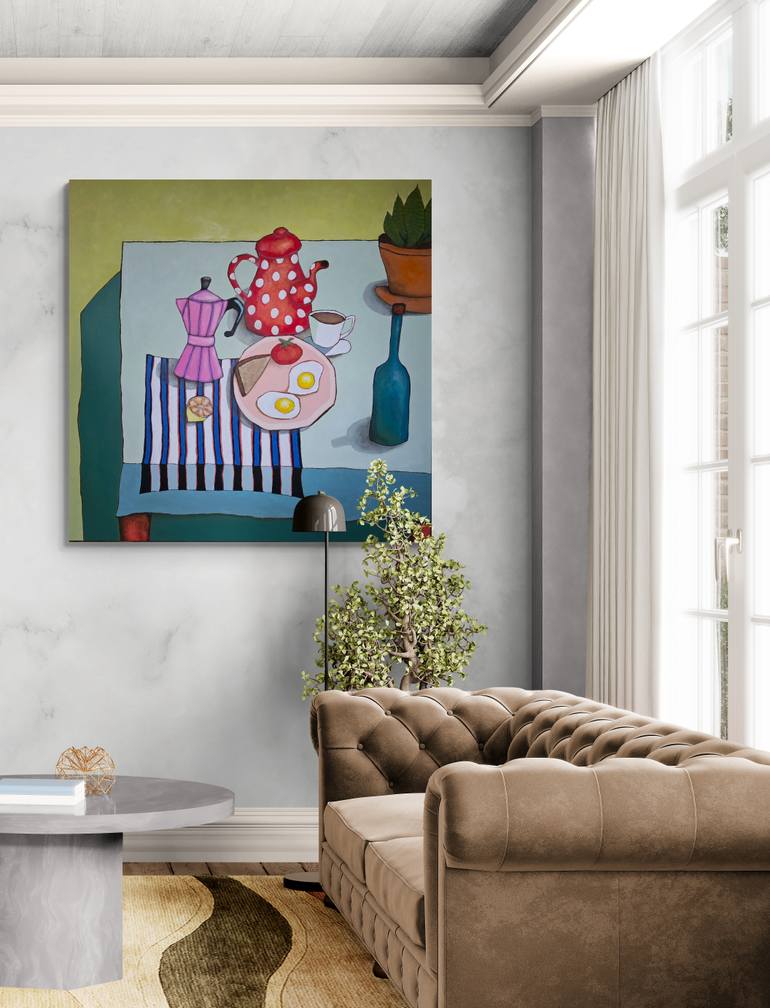 Original Abstract Expressionism Still Life Painting by Bernadetta Dziubinski