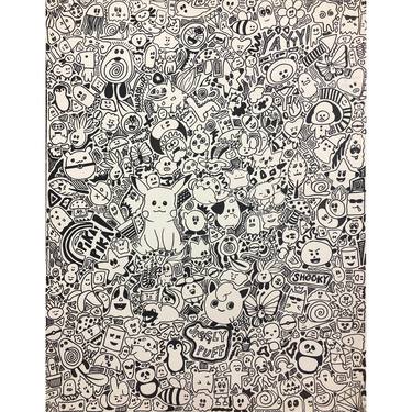 Original Fine Art Cartoon Drawing by Aamna Talpur