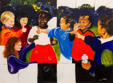 Original Figurative Children Paintings by Joan Walsh