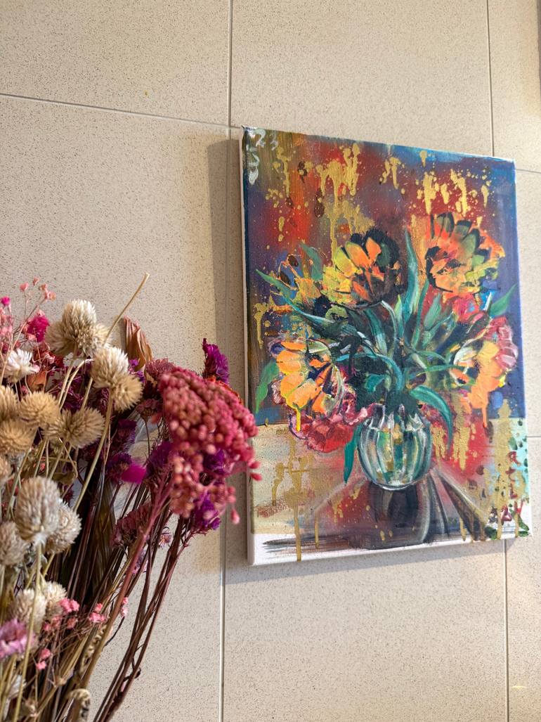 Original Abstract Expressionism Floral Painting by Anna Tugay