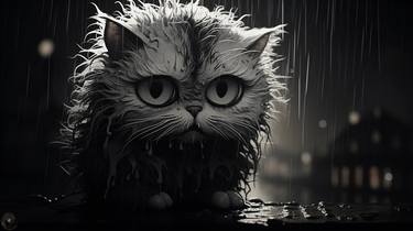 Homeless Cat In The Rain thumb