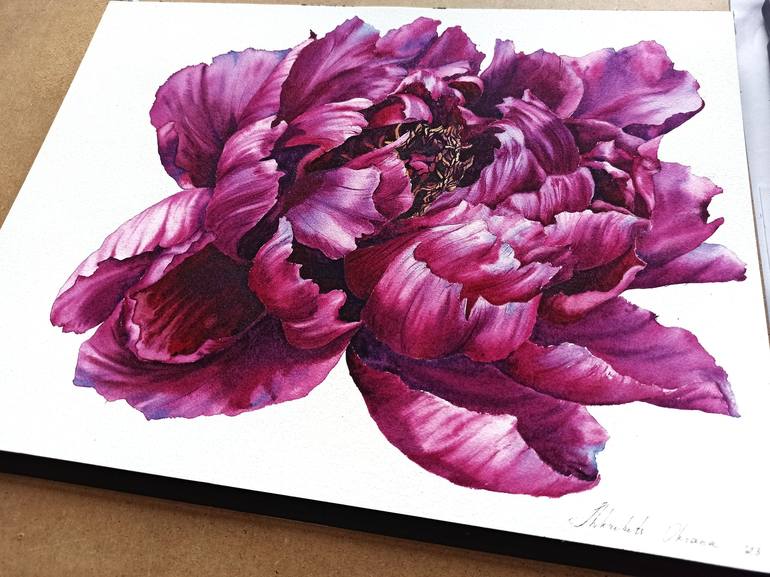 Original Fine Art Botanic Painting by Oksana Shkrebets