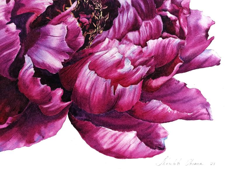 Original Fine Art Botanic Painting by Oksana Shkrebets