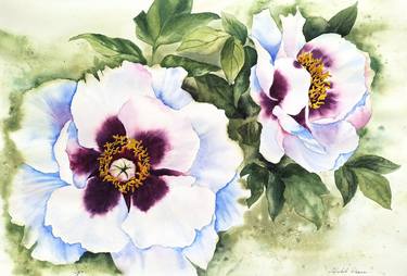 Print of Expressionism Floral Paintings by Oksana Shkrebets