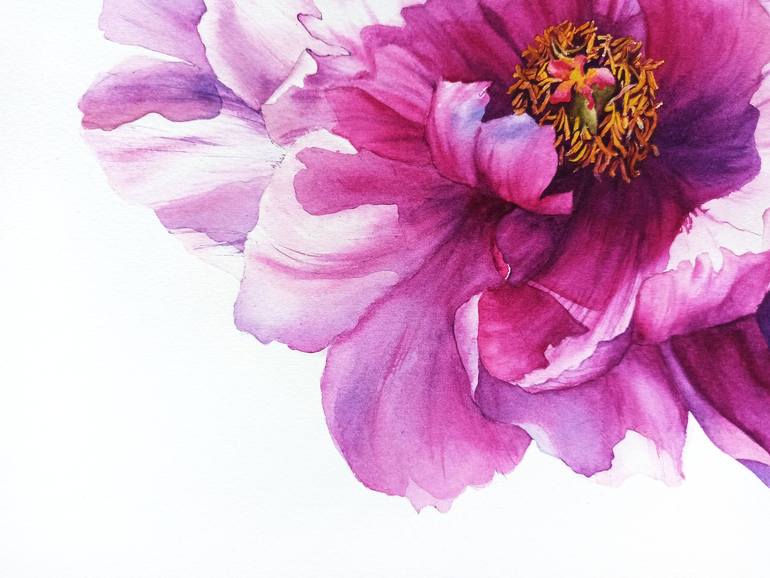 Original Fine Art Botanic Painting by Oksana Shkrebets