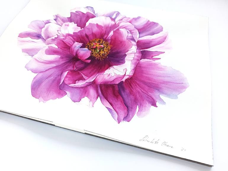 Original Fine Art Botanic Painting by Oksana Shkrebets