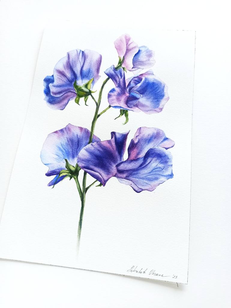 Original Floral Painting by Oksana Shkrebets