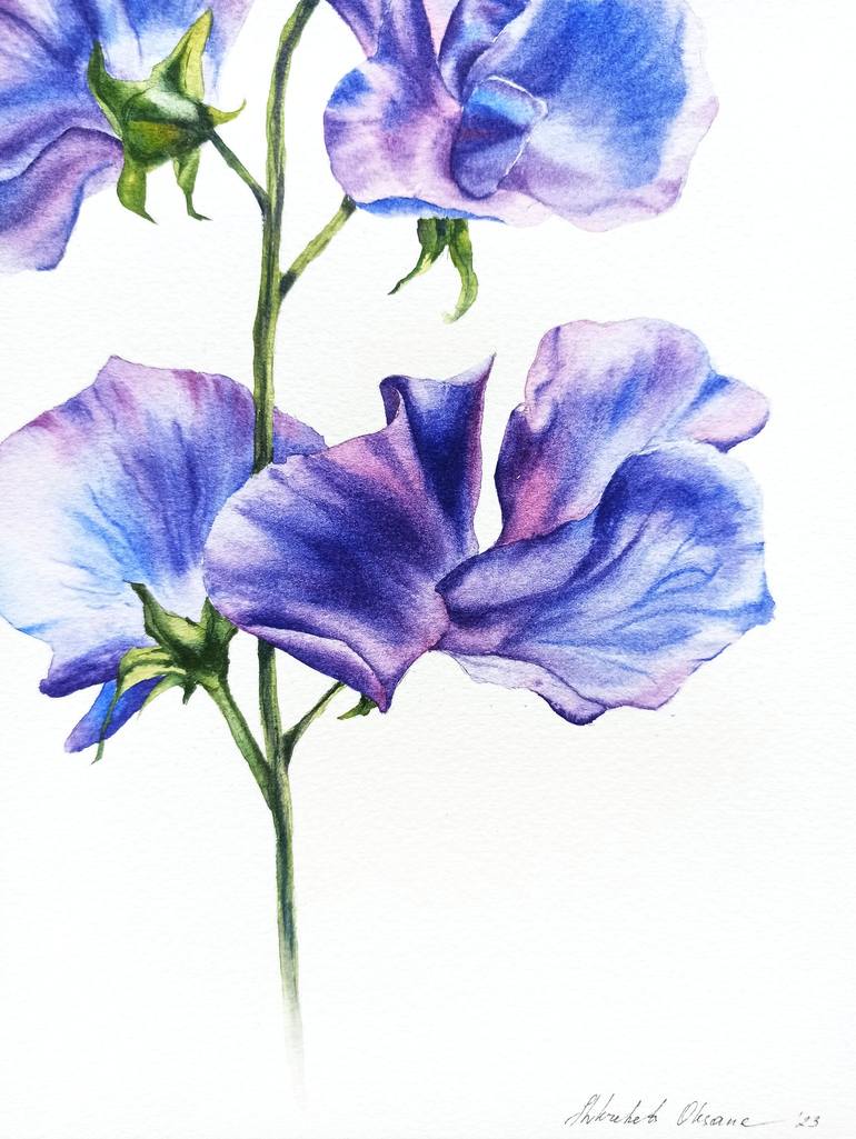 Original Floral Painting by Oksana Shkrebets