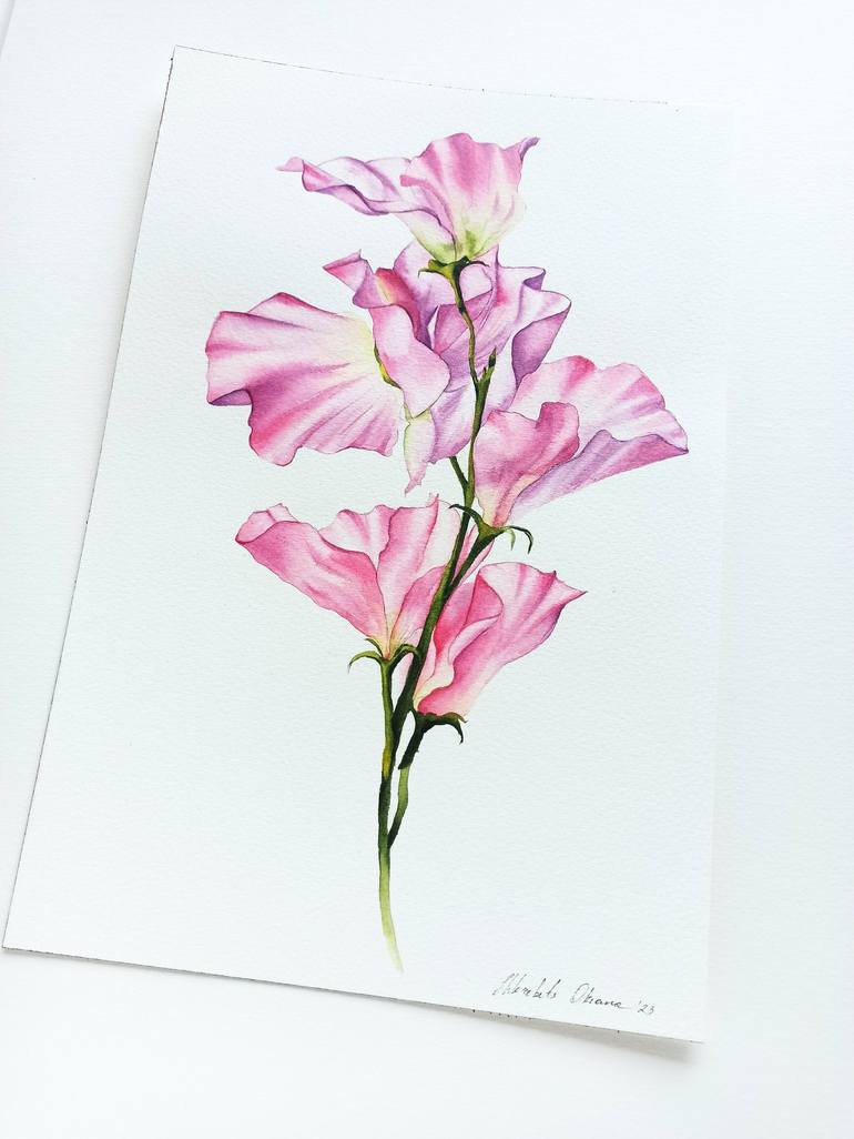 Original Floral Painting by Oksana Shkrebets