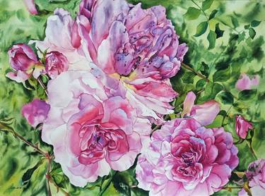 Original Expressionism Floral Paintings by Oksana Shkrebets