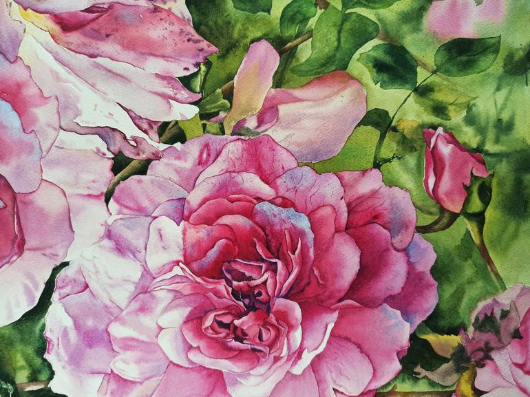 Original Floral Painting by Oksana Shkrebets