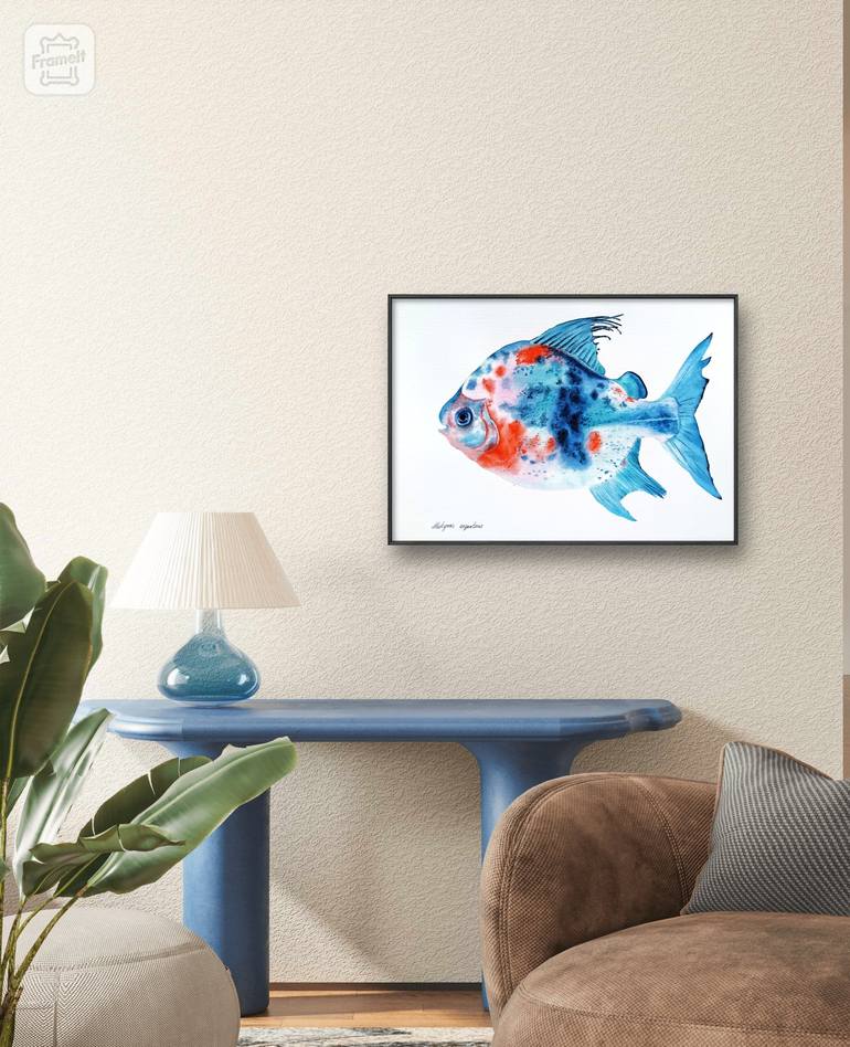 Original Contemporary Fish Painting by Oksana Shkrebets