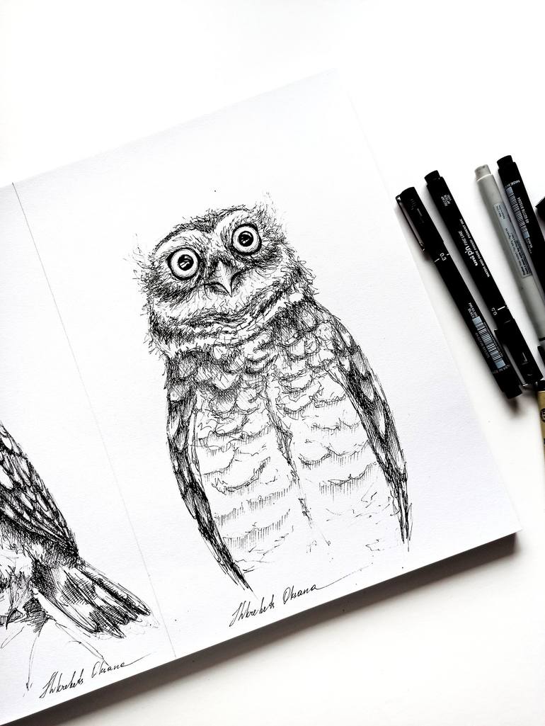 Original Animal Drawing by Oksana Shkrebets