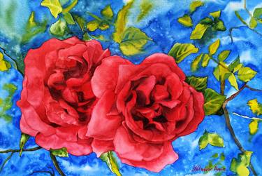 Original Fine Art Floral Paintings by Oksana Shkrebets