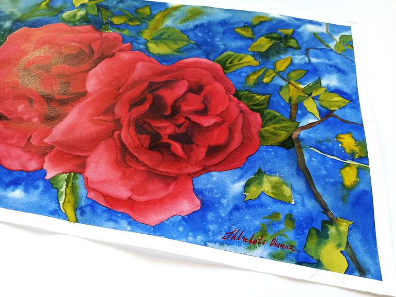 Original Floral Painting by Oksana Shkrebets