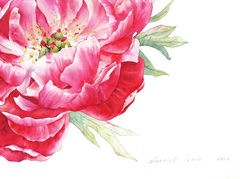 Original Contemporary Floral Painting by Oksana Shkrebets