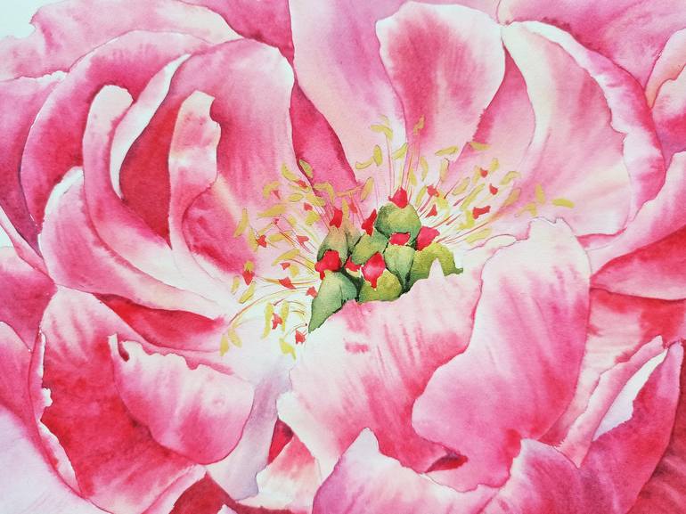 Original Contemporary Floral Painting by Oksana Shkrebets