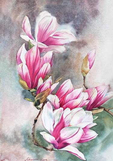 Original Floral Paintings by Oksana Shkrebets