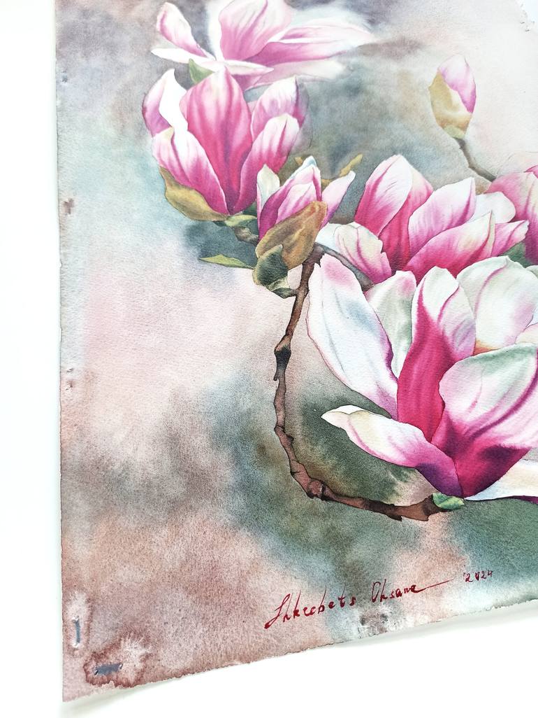 Original Floral Painting by Oksana Shkrebets