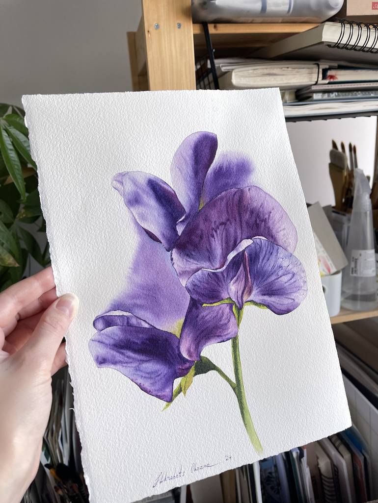 Original Floral Painting by Oksana Shkrebets