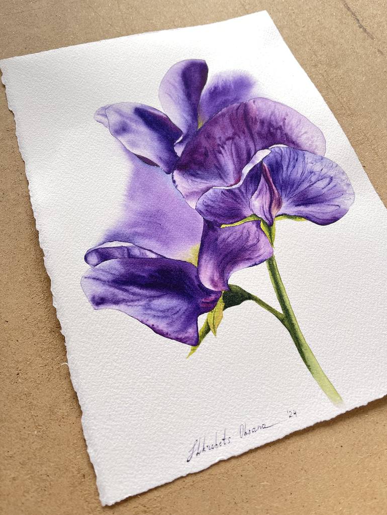 Original Floral Painting by Oksana Shkrebets