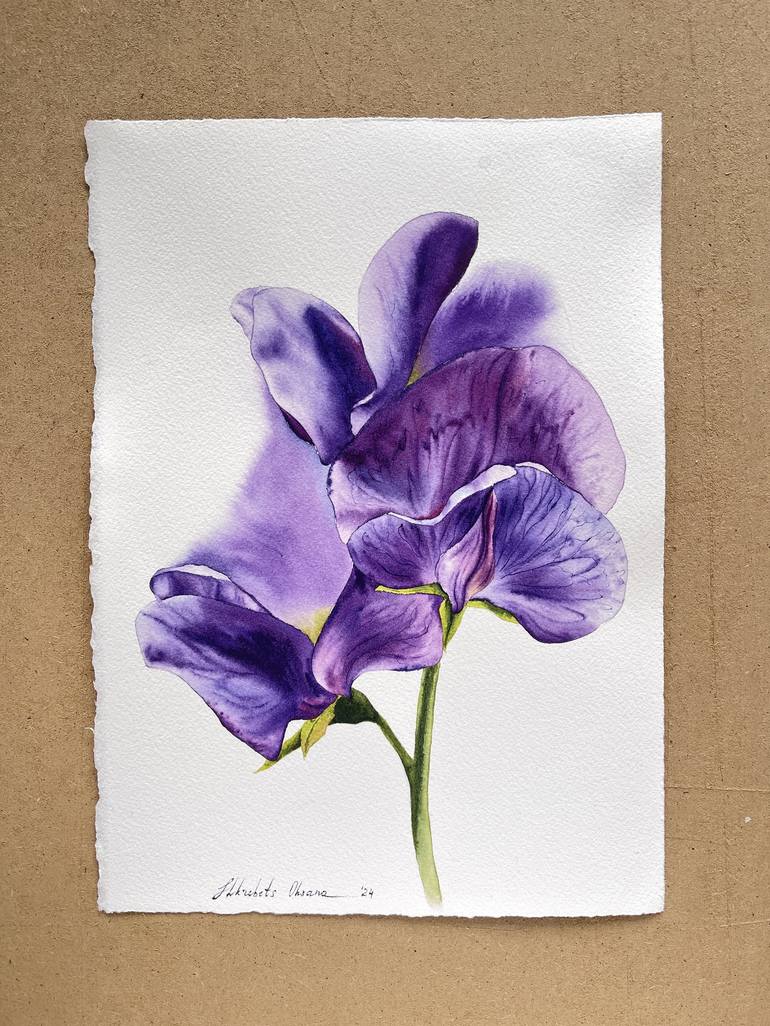 Original Floral Painting by Oksana Shkrebets