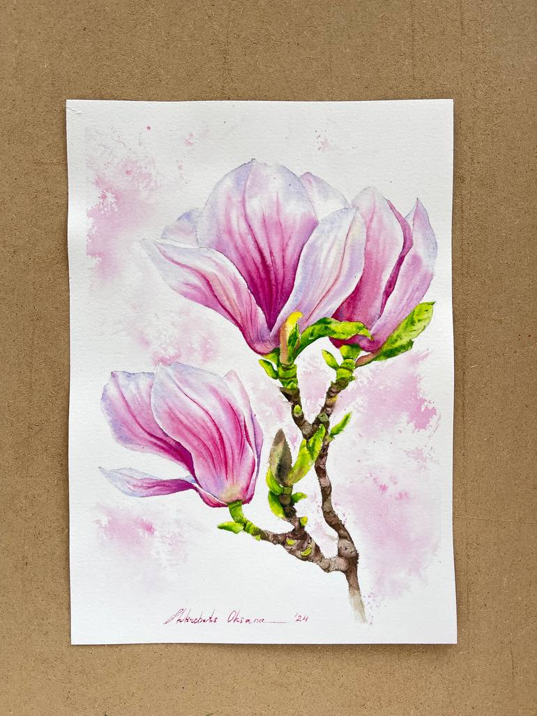 Original Contemporary Floral Painting by Oksana Shkrebets