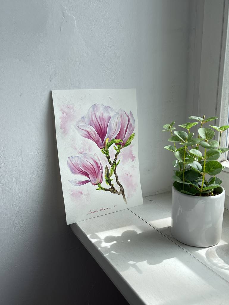 Original Floral Painting by Oksana Shkrebets