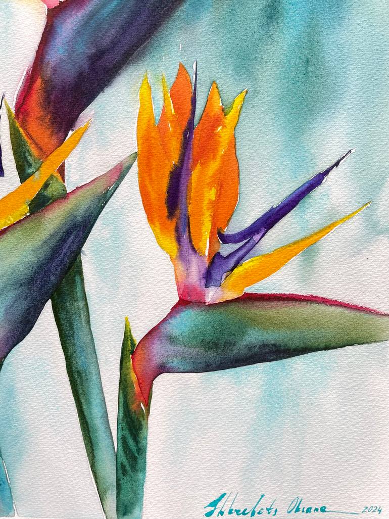 Original Contemporary Floral Painting by Oksana Shkrebets
