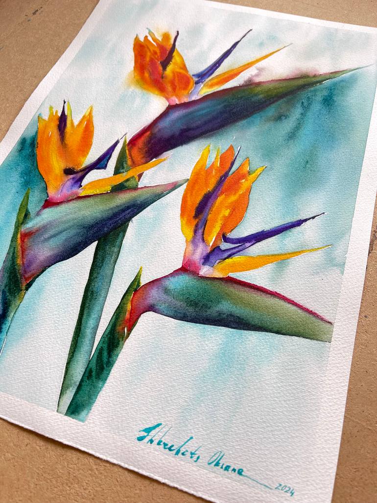 Original Contemporary Floral Painting by Oksana Shkrebets