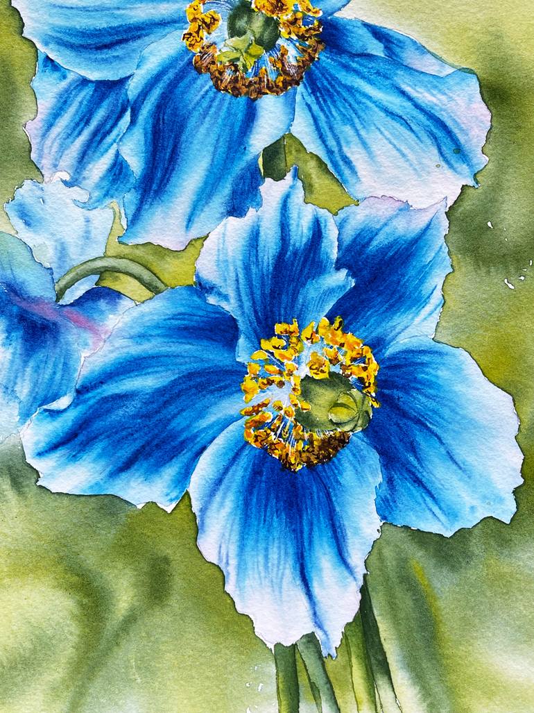 Original Contemporary Floral Painting by Oksana Shkrebets