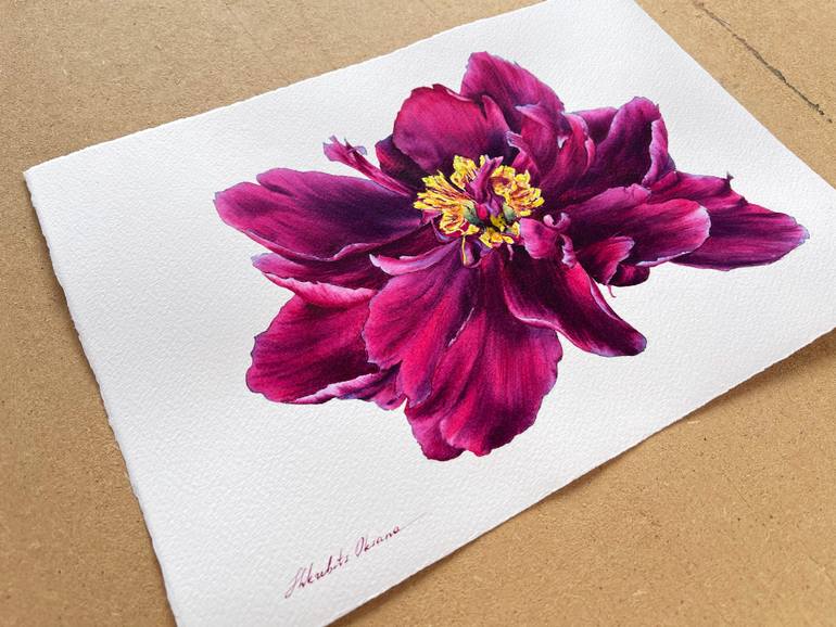 Original Contemporary Floral Painting by Oksana Shkrebets