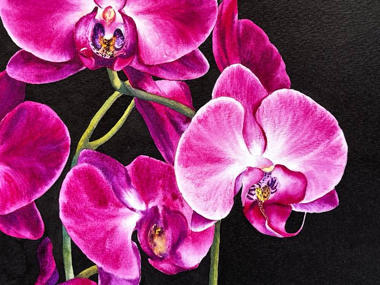 Original Contemporary Floral Painting by Oksana Shkrebets