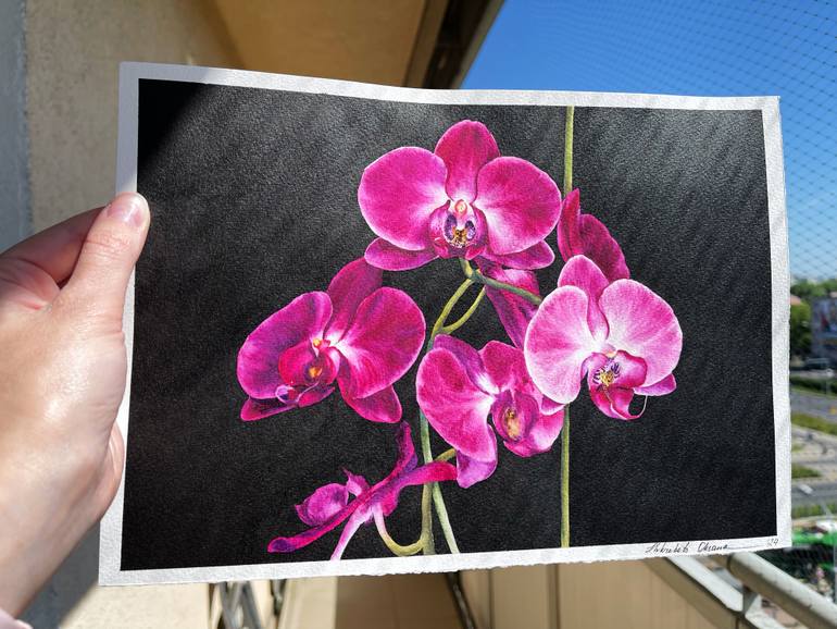 Original Contemporary Floral Painting by Oksana Shkrebets