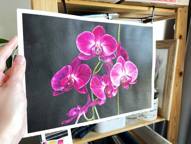 Original Contemporary Floral Painting by Oksana Shkrebets